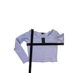 Wild Fable Women's Light Blue Long Sleeve Crop V Neck Top Size M Photo 4