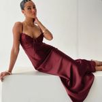 Princess Polly Fadyen Bias Cut Maxi Dress Burgundy - US 8 Photo 0
