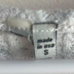 American Eagle  White & Gray Striped Waffle Knit Cold Shoulder Long Sleeve Shirt Photo 2