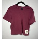 Adidas  Cropped T-Shirt Short-Sleeved Women's Size Small Wine Athleisure Active Photo 0