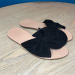 Loeffler Randall  Phoebe Knitted Suede Black Bow Slide Sandals Women’s Size 8.5 Photo 1