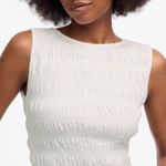 Madewell Smocked Boatneck Tank Linen Blend Women’s Sz L Coastal Chic New Photo 2