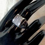 MICHAEL DAWKINS Sterling Silver Starry Night Oxidized Caviar Accent Ring Sz 8.75 Photo 8