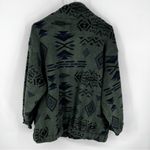Bloomchic Green Black Sz 10 Aztec‎ Print Sherpa Fleece Jacket Full Zip Cozy Fall Photo 5