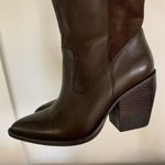 Sole Society EUC Tall Dark Brown Vegan Suede Leather Western Heeled Boots Sz 7  Photo 2