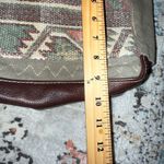 Myra Bag Canvas Leather Shoulder Bag Boho Southwestern Tote Purse Brown Photo 8