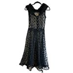 Vintage Women’s Gothic Romantic Lace Overlay Sheer Dress Black Size XS Photo 9