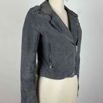 C&C California Leather Biker Epaulet Jacket Size XS Gray Photo 9