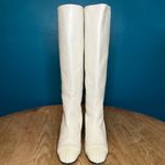 Tom Ford  Authentic White Leather Kitten Heel Knee High Boots Size 39/8.5 Y2K Mod Photo 1