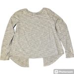 Zyia Active White/Gray Split Back Long Sleeve Top Stretch Sporty Size XLarge Photo 0