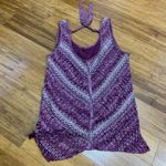 White House | Black Market Purple Chevron Knit Tie Back Tank Top XS Side Slits Photo 2