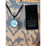 BKE  Boutique Sheer Button down Blouse Top Size Small Animal Print Peach/gray (39 Photo 2