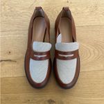 Loft - Canvas Lug Sole Penny Loafers in Brown & Off White Photo 3