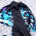 Beach Riot Swim Bikini Bottom Blue Black Floral Tropical Women's Size Large Photo 3