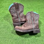 Ariat Fat Baby Leather Suede Boots SZ 6.5B Heritage Mazy EUC COWGIRL RODEO Boot Photo 1