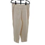 Free People Double Buckle Trouser Pants Ivory Cream Cotton Old Money Size 10 Photo 5