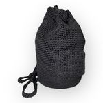 The Sak Bucket Bag Backpack Black Crochet Knit Drawstring Boho Chic Woven Photo 5