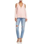 L'Academie  Cold Shoulder Long Sleeve V Neck Blush Top Size M‎ NWT $139 Photo 1