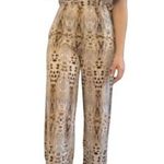 Bebe Y2K  Animal Print V-Neck Cut-Out Back Wide Leg Sleeveless Jumpsuit Sz 0 NWT! Photo 0