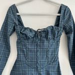 House Of CB Malika Blue Tartan Corset Mini Dress Photo 3