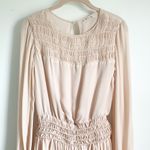 Love Shack Fancy  long sleeve smocked waist Dress Blush Nude sz Small Photo 3