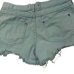 Free People Teal Cotton Frayed Hem Jean Shorts, Sz 25 Photo 5