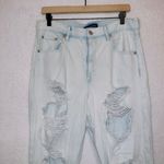 Aeropostale AERO Light Wash Denim Distressed High Rise 90s Baggy Straight Jeans Photo 1
