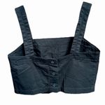 Everlane Button Back Cropped Picnic Tank Black Size 2 and 12 Organic Cotton Photo 1