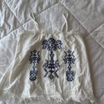 Women's Boho Fringe Cami Tank Top White Size M Photo 2