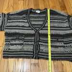 L'Agence  Harriet Blouson Sleeve Wool Blend‎ Cardigan in Brown Mulit Stripe Large Photo 8