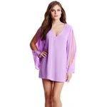 Marciano New!  by Guess Soft Lavender‎ Split Sleeve Chiffon mini Dress/ top, S Photo 14