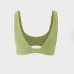BERLOOK Light Green Lurex Cut Out Bikini Top ONLY 14 Size L Photo 5