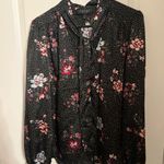 Laundry by Shelli Segal Black Floral Long Sleeve Top Photo 0