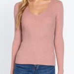 Active USA Viscose Rib Sweater Mauve Pink Photo 0