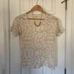 Madewell Ivory Lace Shapes Tee Blouse Photo 4