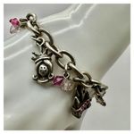 Princess Charm Bracelet Silver Pink Crystal castle Chair heart princess Photo 1