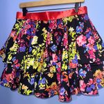 Caroline Constas Reign Floral Belted Tiered Mini‎ Skirt NWT Size L Black Size L Photo 8