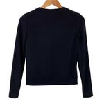 Classiques Entier Black/Brown Leather and Wool Knit Cardigan Jacket Size XS Photo 2