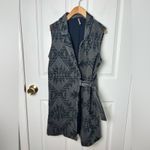 Free People Western Geometric Longline Denim Vest in Black XS Photo 2