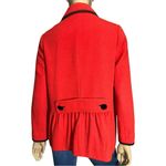 Kate Spade  Broome Street Women’s 4 Red Black Double Breast Button Down Pea Coat Photo 4