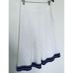Willi Smith Linen White Black Embroidered Lined Elegant Summer Fashion Skirt 4 Photo 3