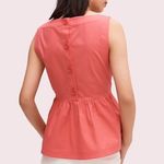 Kate Spade Shore Thing Button Back Peach Sherbet Peplum Top Coral- Size 6 Photo 2