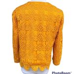 Ann Taylor  Factory goldenrod yellow lace crochet open blazer jacket 8 NWT Photo 2