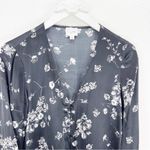 Cami NYC  Lila Tie Detail Floral Silk Blouse Long Sleeve Black Small S Photo 3