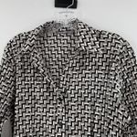 Apt. 9  Stretch Retro Gray Crinkle Y2K Collared Button Up Blouse Women's Large Photo 2