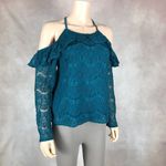 Ultra Flirt  Teal Lace Cold-Shoulder Top NWT MEDIUM Photo 3