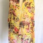 Vintage Floral Infinity Long Beach Scarf Yellow Photo 1