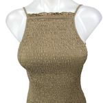 Free People Iyla Green Smocked Sleeveless Cami Camisole Mini Tank Dress Size XS Photo 2