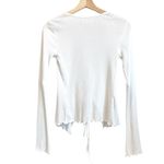 Urban Outfitters  Cardigan Women Small White Ribbed Y2K Tie Flare Fairy Coquette Photo 1