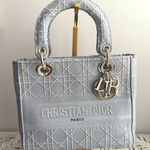 Dior Christian  Lady D-Lite Bag Cannage Embroidered Canvas Medium Photo 0